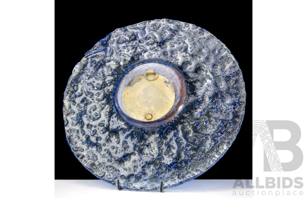 Art Glass Dish with Set Mirror