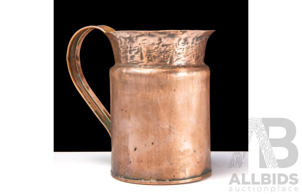 Antique Large Copper Tankard, Marked SGG