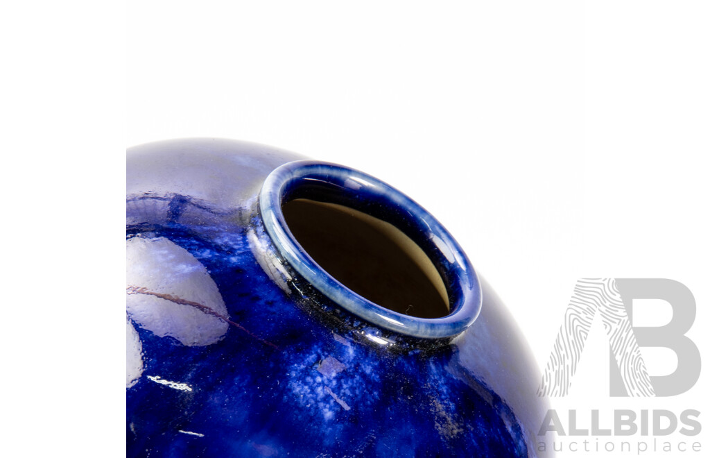 Vintage Royal Doulton Cobalt Blue Vase, RM 1988 699