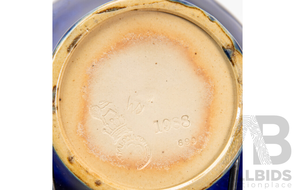 Vintage Royal Doulton Cobalt Blue Vase, RM 1988 699