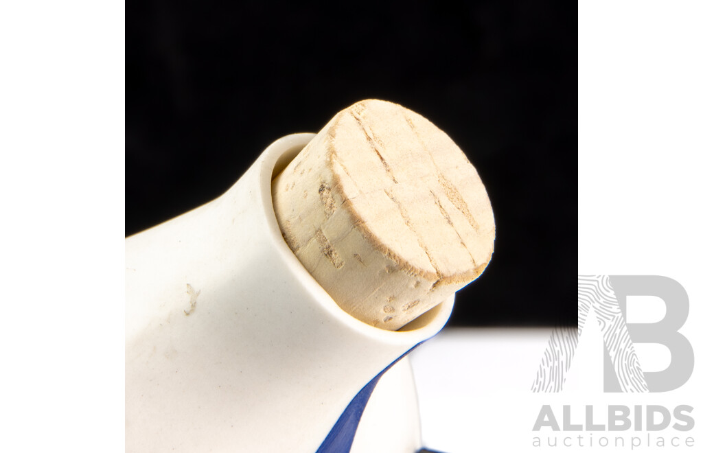 Retro Bottle Vase with Geometric Pattern, Signed B Schull