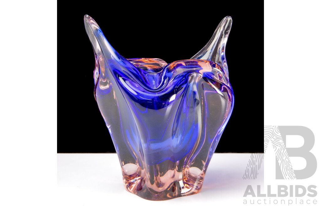 Vintage Bohemian Sommerso Glass Vase