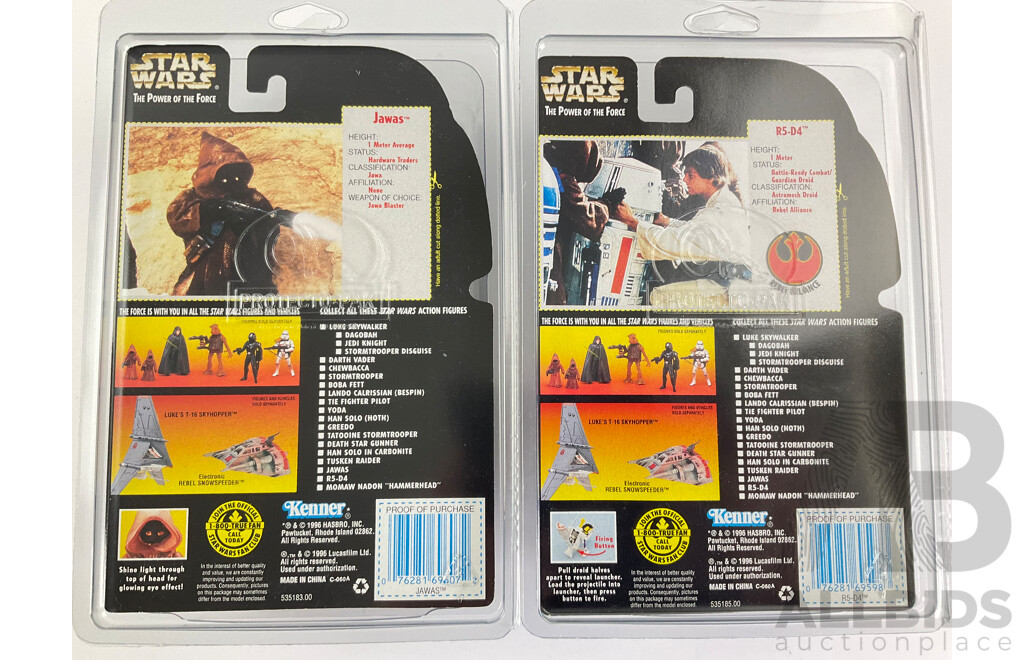 1996 Kenner Star Wars The Power of the Force Figures, Jawas and R5-D4 New Old Stock