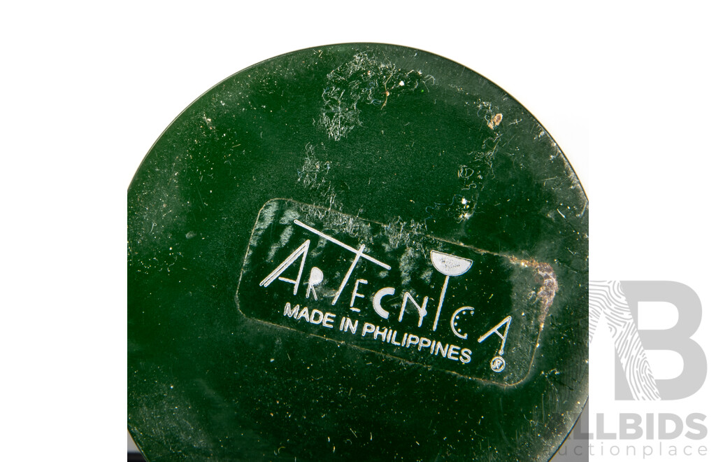 Pair of Tall Artecnica Tri Colour Resin Candlesticks