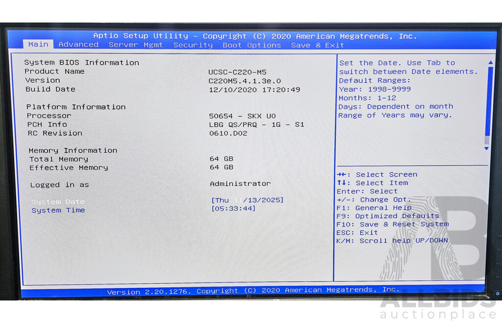 Cisco UCSC C220 M5 Intel Xeon SILVER (4110) 2.10GHz-3.00GHz 8-Core CPU 1RU Server W/ 64GB DDR4