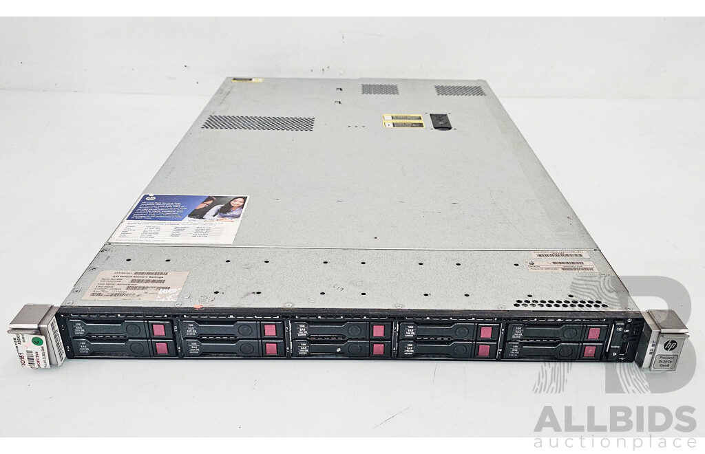 HP ProLiant DL360p Gen8 Intel Xeon (E5-2643 0) 3.30GHz-3.50GHz 4-Core CPU 1RU Server W/ 32GB DDR3