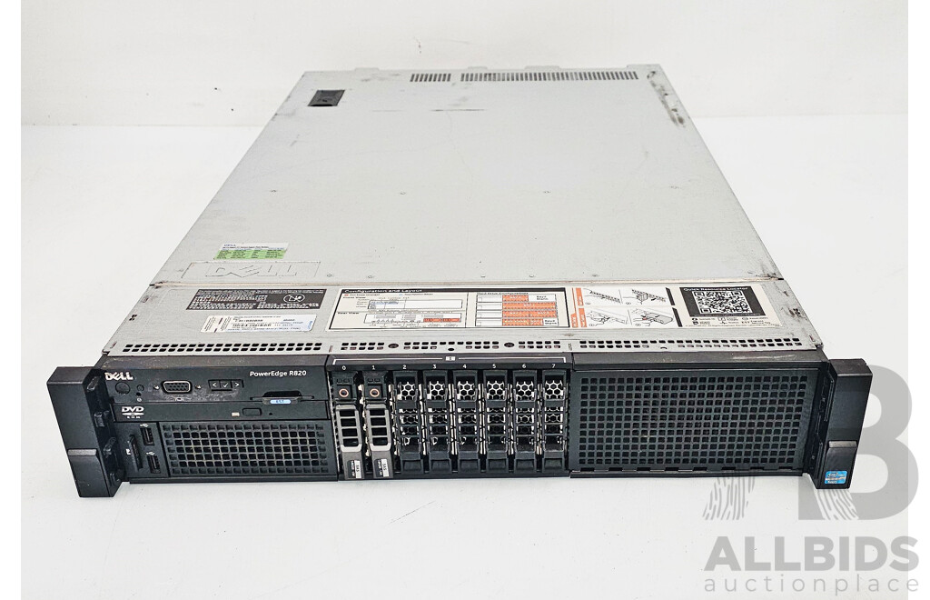 Dell PowerEdge R820 Quad Intel Xeon (E5-4640) 2.4GHz-2.8GHz 8-Core CPU 2RU Server W/ 144GB DDR3