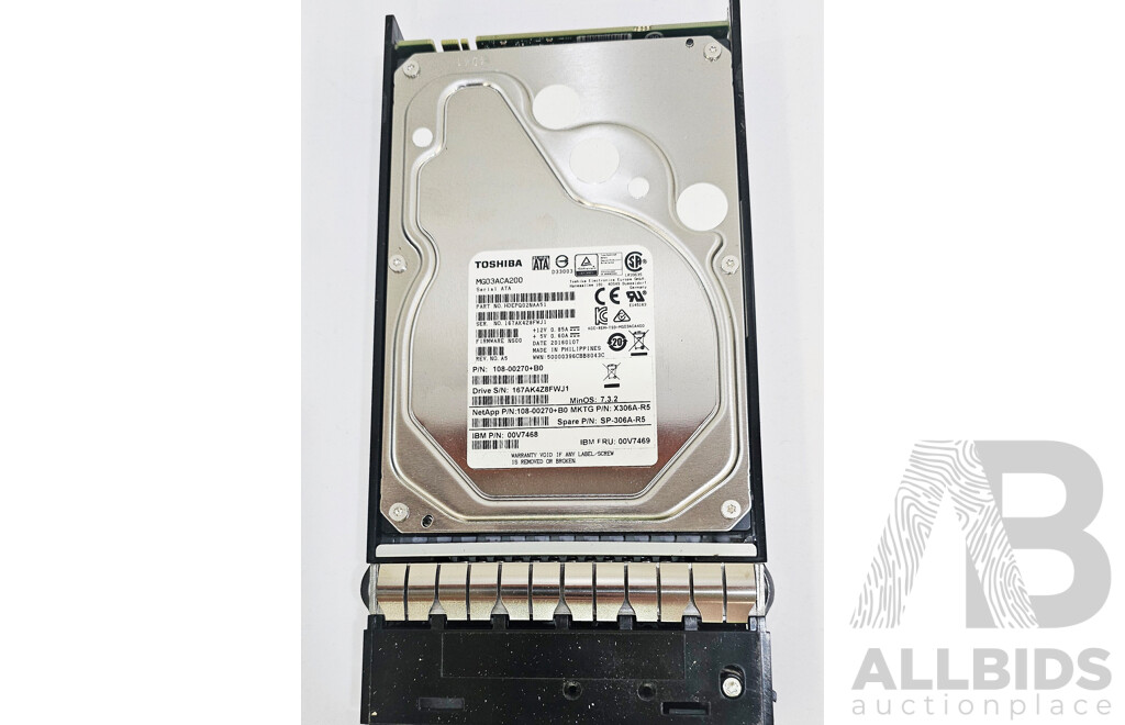 Toshiba (MG03ACA200) 2TB SATA 3.5-Inch Hard Drive - Lot of Five
