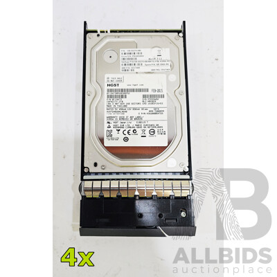 HGST (0F19473) 2TB SATA 3.5-Inch Hard Drive - Lot of Four