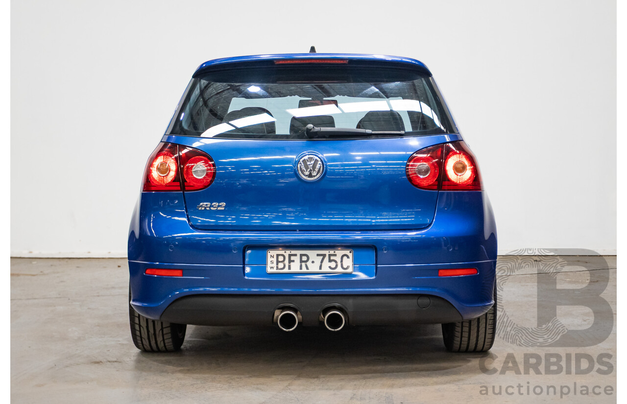 4/2008 Volkswagen Golf R32 Mk5 (AWD) 1K MY08 Upgrade 5d Hatchback Blue Graphite Pearl VR6 3.2L