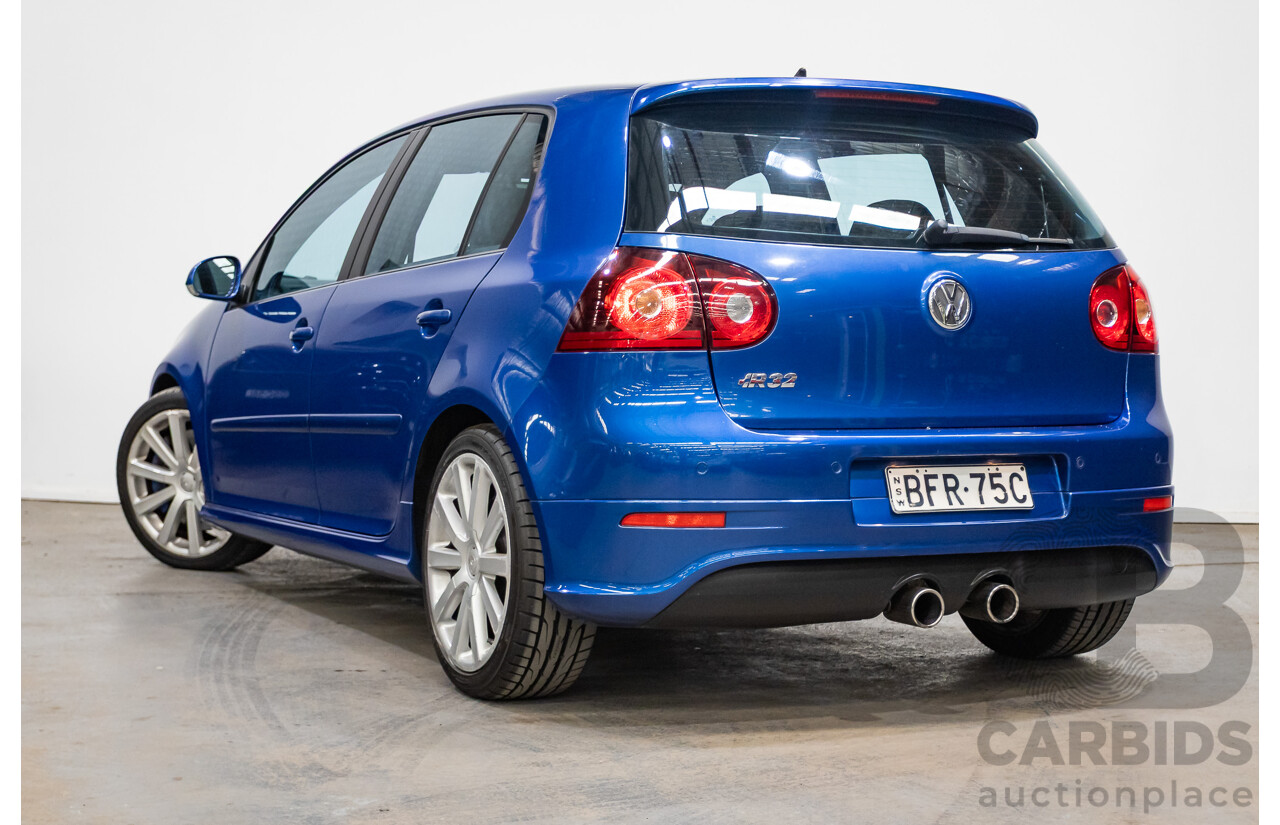 4/2008 Volkswagen Golf R32 Mk5 (AWD) 1K MY08 Upgrade 5d Hatchback Blue Graphite Pearl VR6 3.2L