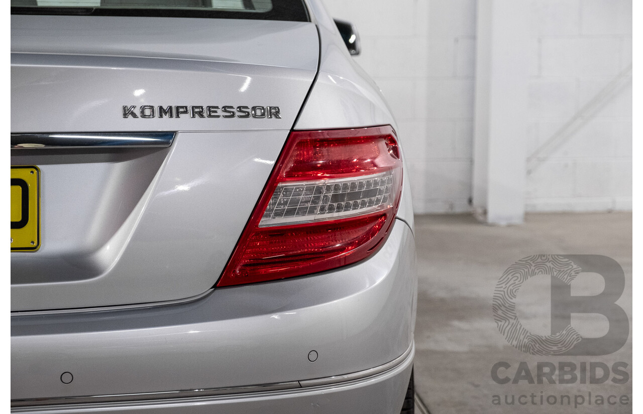 12/2008 Mercedes-Benz C200 Kompressor Avantgarde W204 4d Sedan Iridium Silver Metallic Supercharged 1.8L