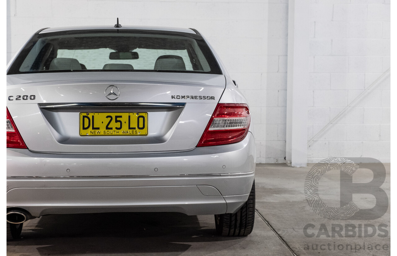 12/2008 Mercedes-Benz C200 Kompressor Avantgarde W204 4d Sedan Iridium Silver Metallic Supercharged 1.8L