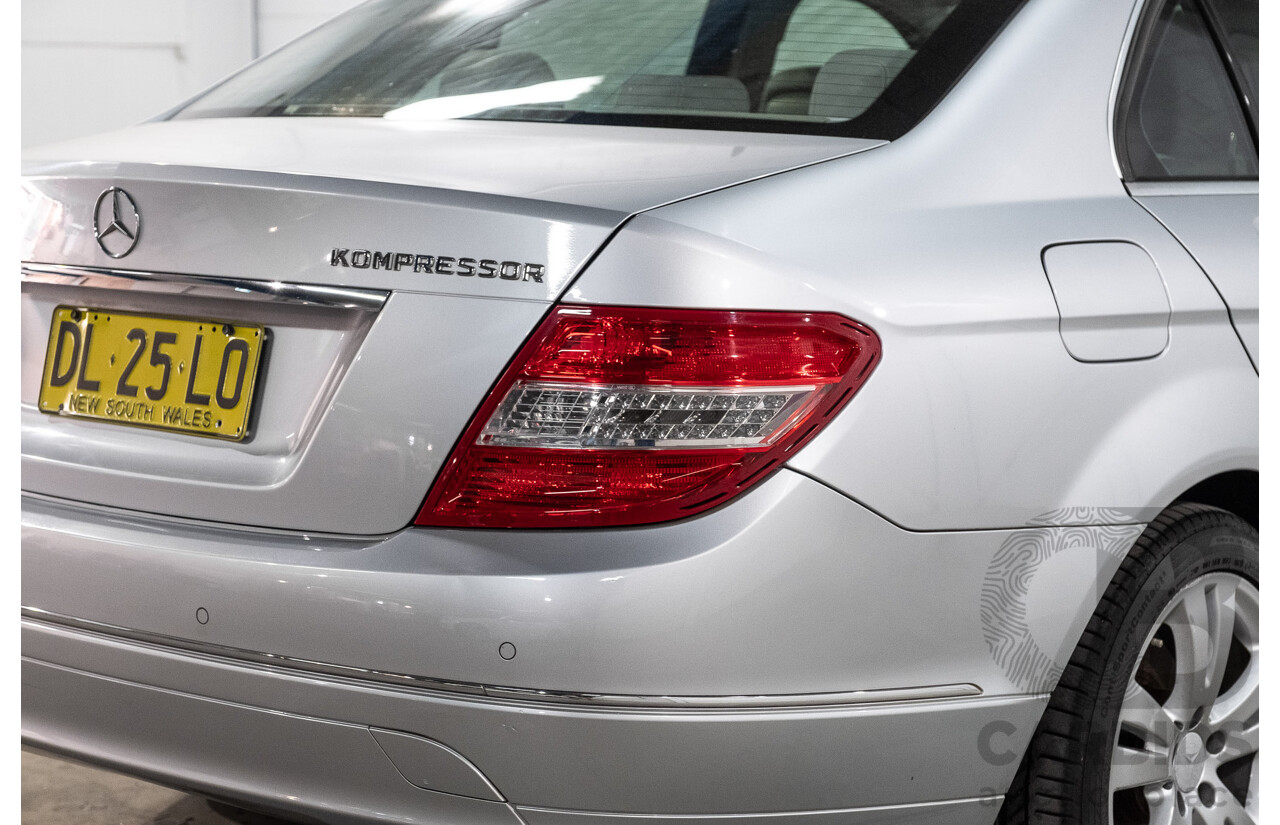 12/2008 Mercedes-Benz C200 Kompressor Avantgarde W204 4d Sedan Iridium Silver Metallic Supercharged 1.8L