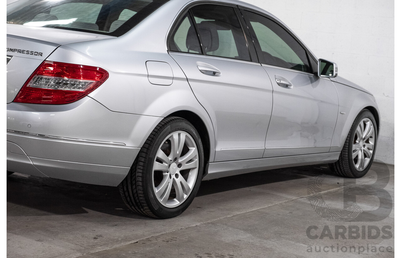 12/2008 Mercedes-Benz C200 Kompressor Avantgarde W204 4d Sedan Iridium Silver Metallic Supercharged 1.8L