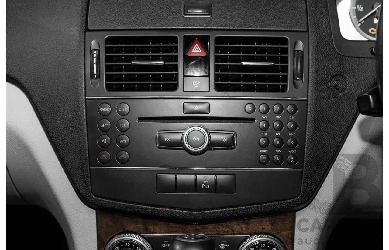 12/2008 Mercedes-Benz C200 Kompressor Avantgarde W204 4d Sedan Iridium Silver Metallic Supercharged 1.8L