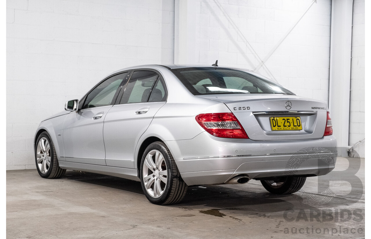 12/2008 Mercedes-Benz C200 Kompressor Avantgarde W204 4d Sedan Iridium Silver Metallic Supercharged 1.8L
