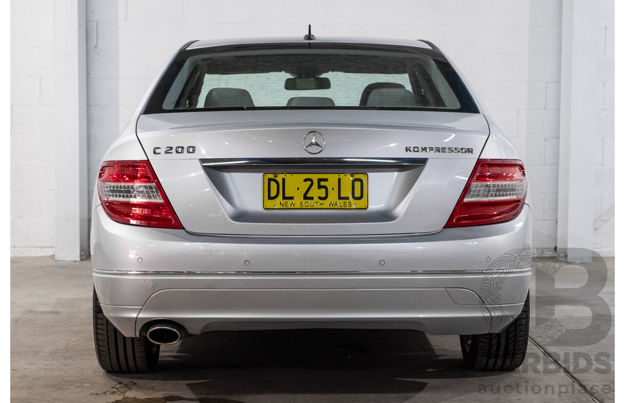 12/2008 Mercedes-Benz C200 Kompressor Avantgarde W204 4d Sedan Iridium Silver Metallic Supercharged 1.8L