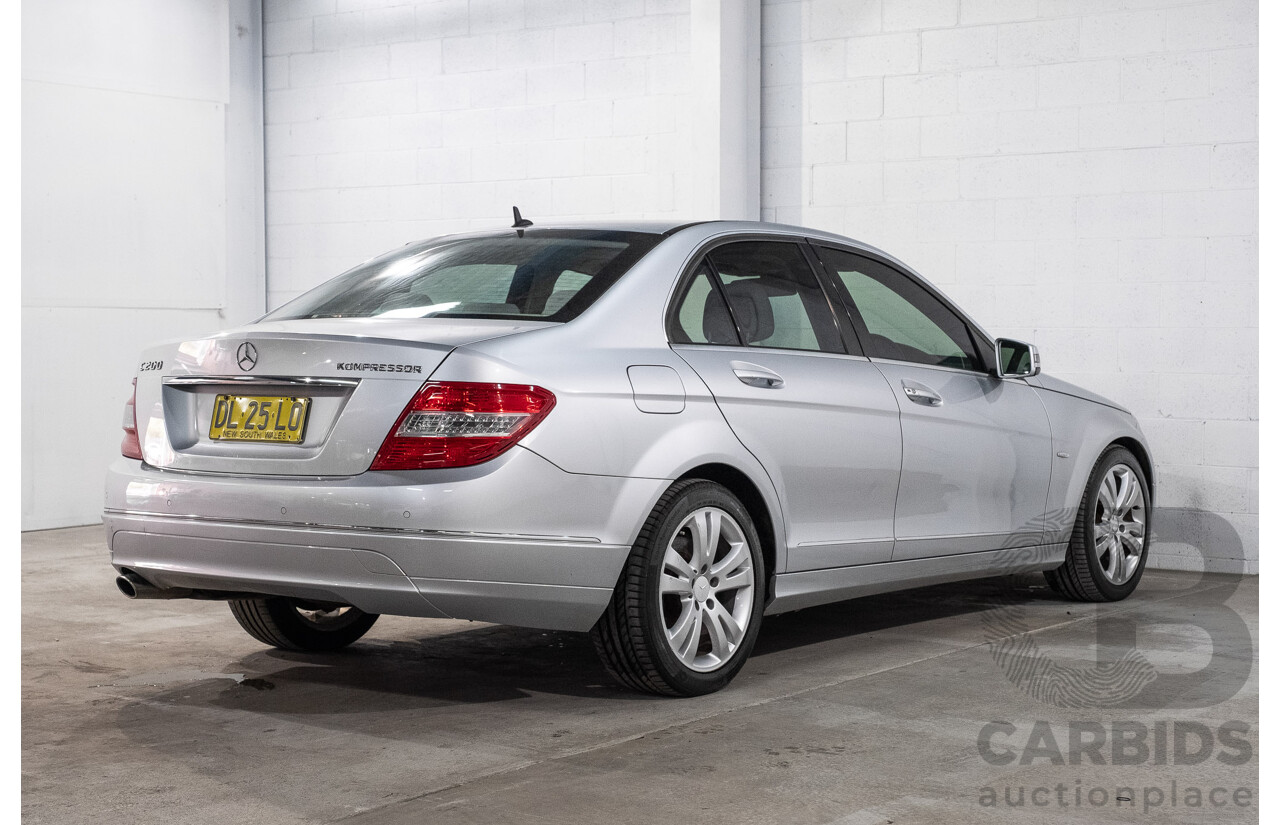 12/2008 Mercedes-Benz C200 Kompressor Avantgarde W204 4d Sedan Iridium Silver Metallic Supercharged 1.8L