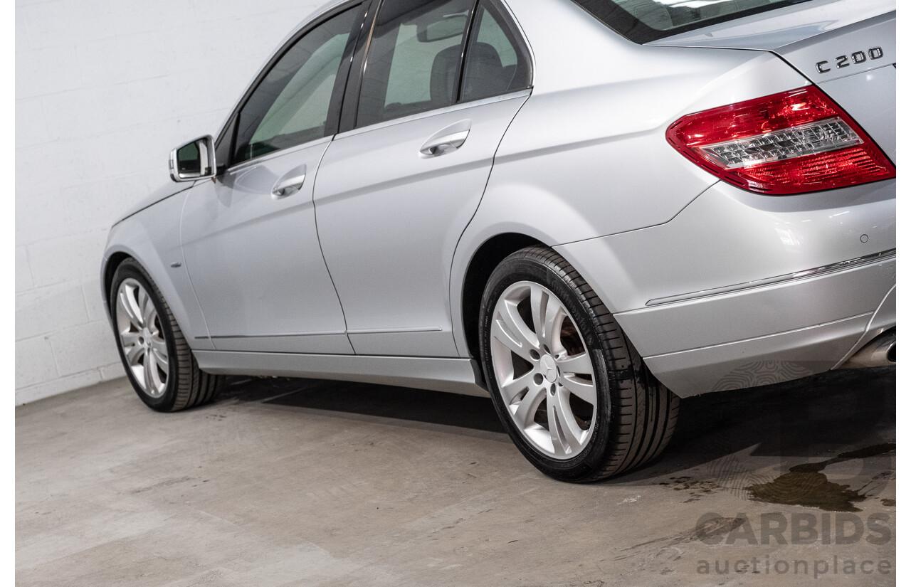 12/2008 Mercedes-Benz C200 Kompressor Avantgarde W204 4d Sedan Iridium Silver Metallic Supercharged 1.8L