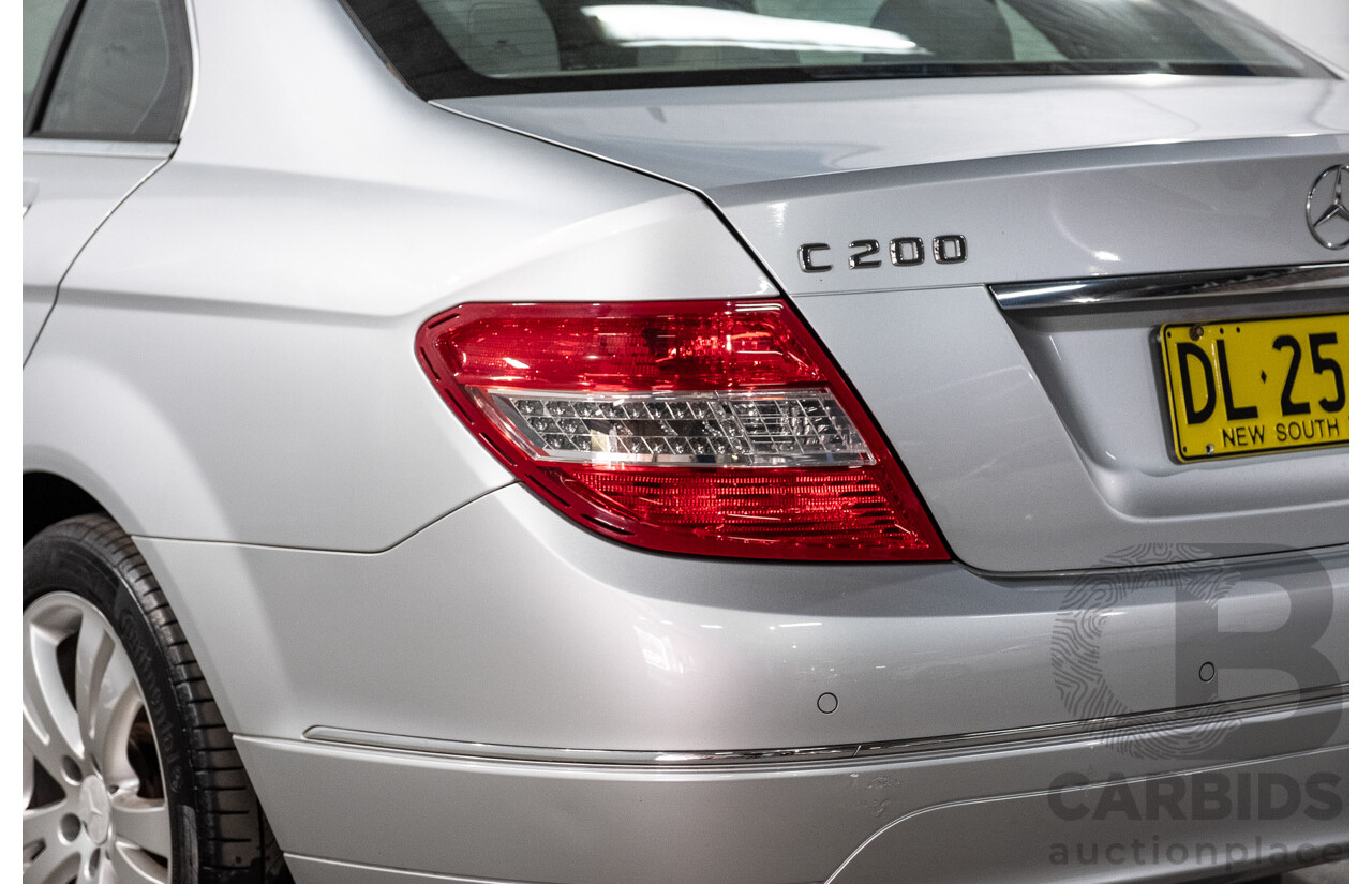 12/2008 Mercedes-Benz C200 Kompressor Avantgarde W204 4d Sedan Iridium Silver Metallic Supercharged 1.8L