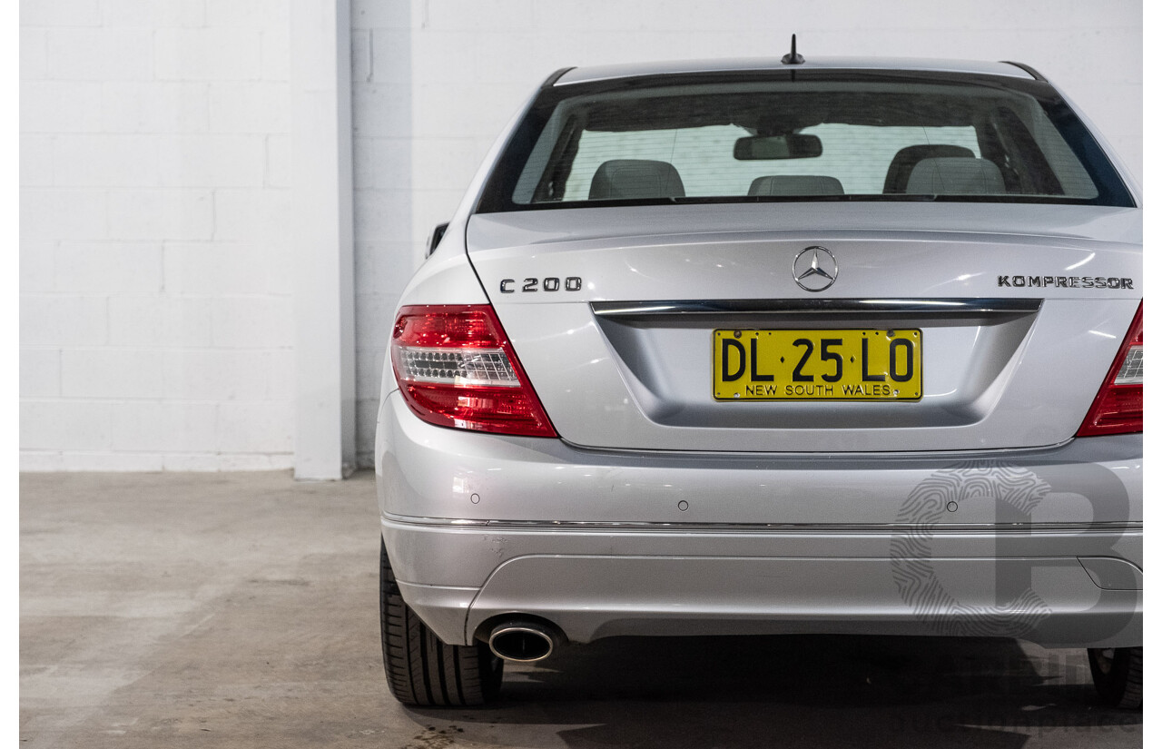 12/2008 Mercedes-Benz C200 Kompressor Avantgarde W204 4d Sedan Iridium Silver Metallic Supercharged 1.8L