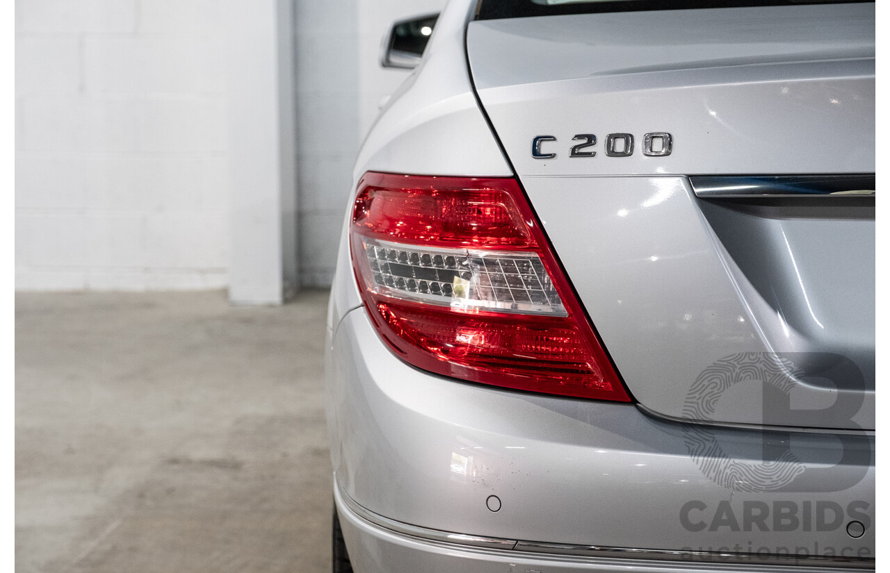 12/2008 Mercedes-Benz C200 Kompressor Avantgarde W204 4d Sedan Iridium Silver Metallic Supercharged 1.8L