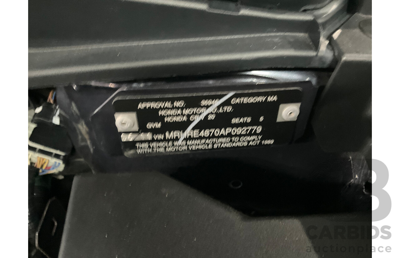 6/2011 Honda CR-V Luxury (4x4) MY11 4d Wagon Sparkle Grey Metallic 2.4L