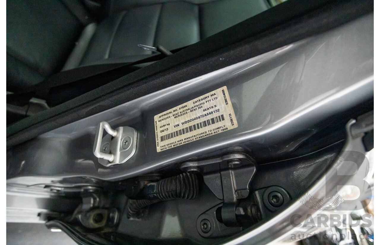 4/2013 Mercedes Benz C250 Avantgarde BE W204 MY13 4d Sedan Palladium Silver Metallic Turbo 1.8L