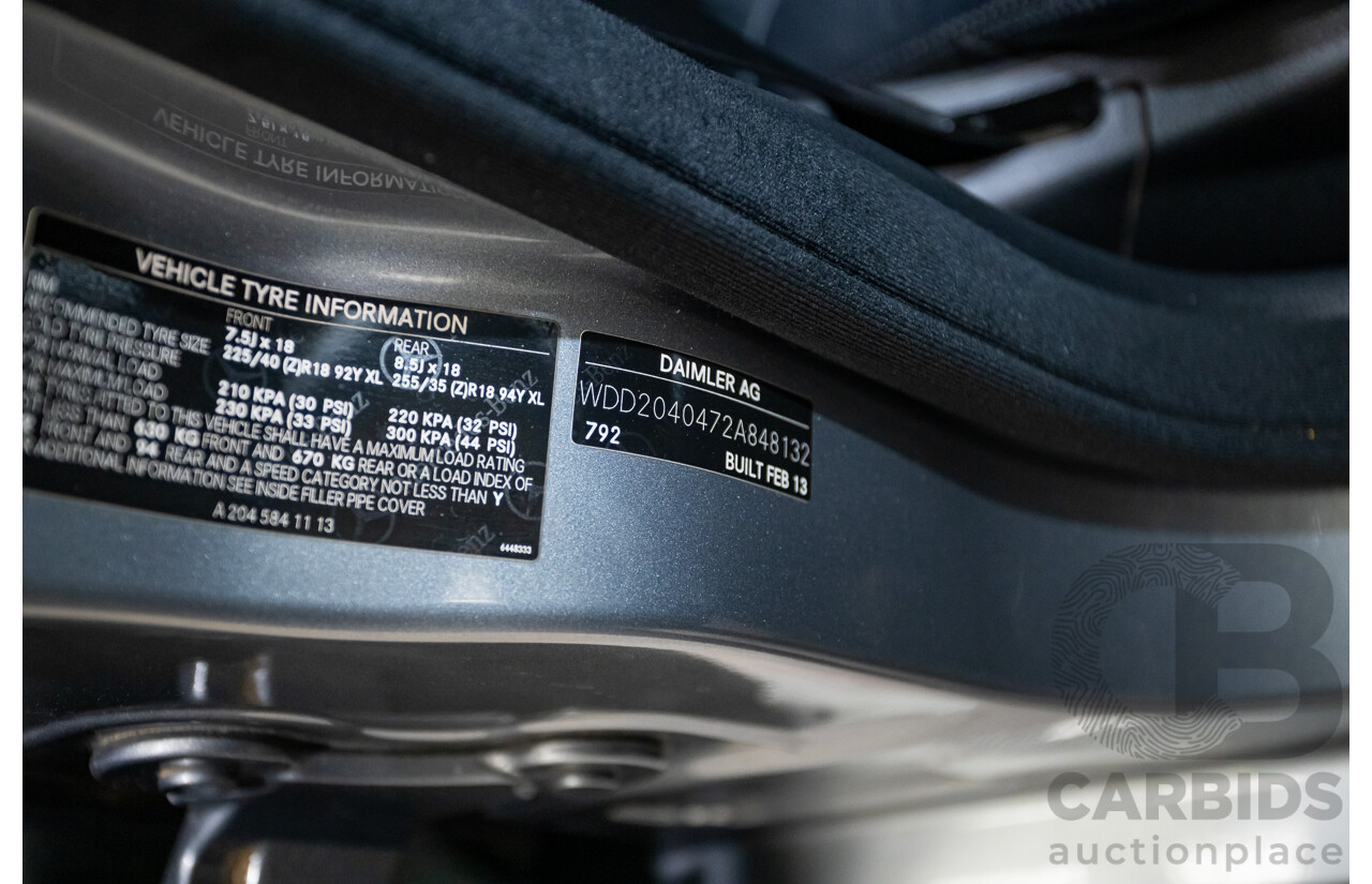 4/2013 Mercedes Benz C250 Avantgarde BE W204 MY13 4d Sedan Palladium Silver Metallic Turbo 1.8L