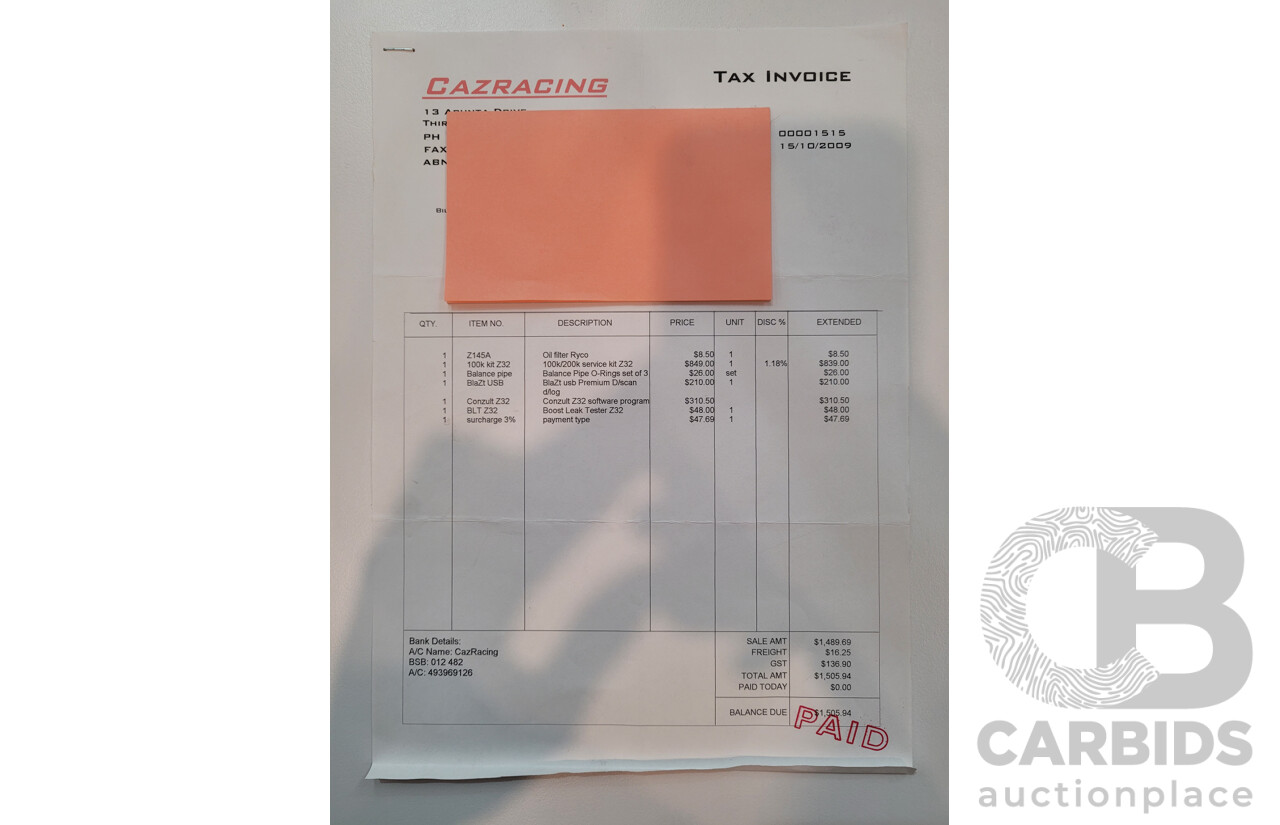 1/1992 Nissan 300ZX Targa 2d Coupe Black Twin Turbo 3.0L - 09/2001 Import