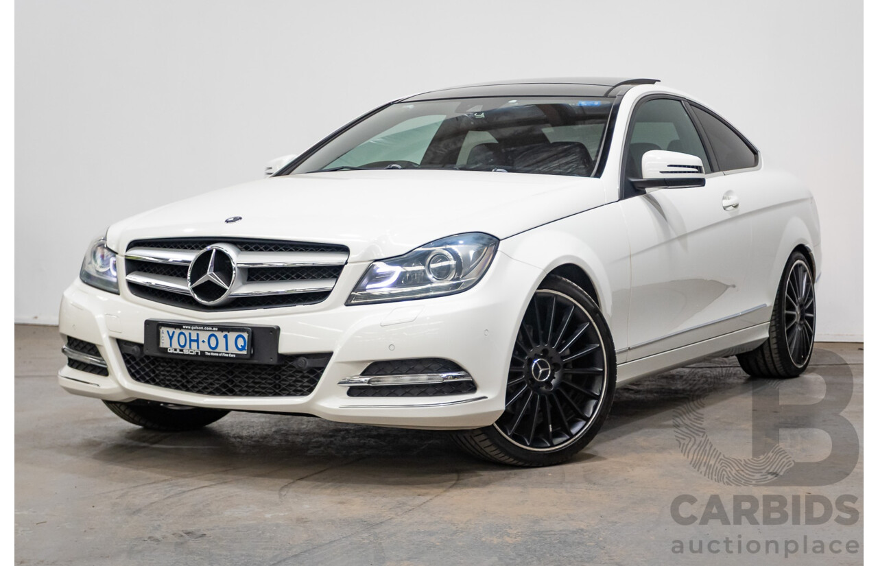 9/2012 Mercedes Benz C250 CDI Blue Efficiency W204 MY12 2d Coupe Polar White Twin Turbo Diesel 2.1L