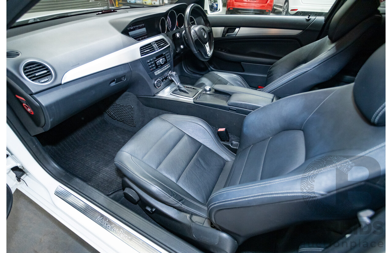 9/2012 Mercedes Benz C250 CDI Blue Efficiency W204 MY12 2d Coupe Polar White Twin Turbo Diesel 2.1L