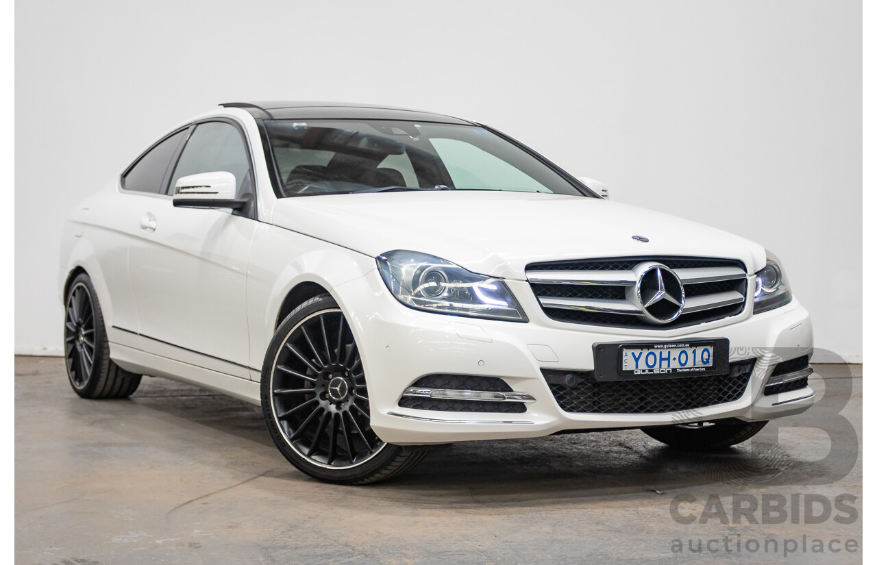 9/2012 Mercedes Benz C250 CDI Blue Efficiency W204 MY12 2d Coupe Polar White Twin Turbo Diesel 2.1L