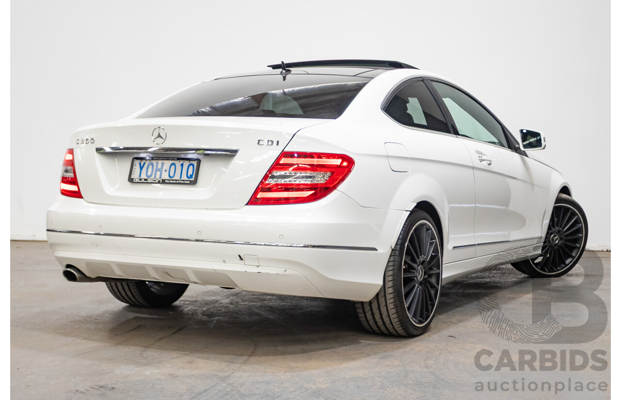 9/2012 Mercedes Benz C250 CDI Blue Efficiency W204 MY12 2d Coupe Polar White Twin Turbo Diesel 2.1L