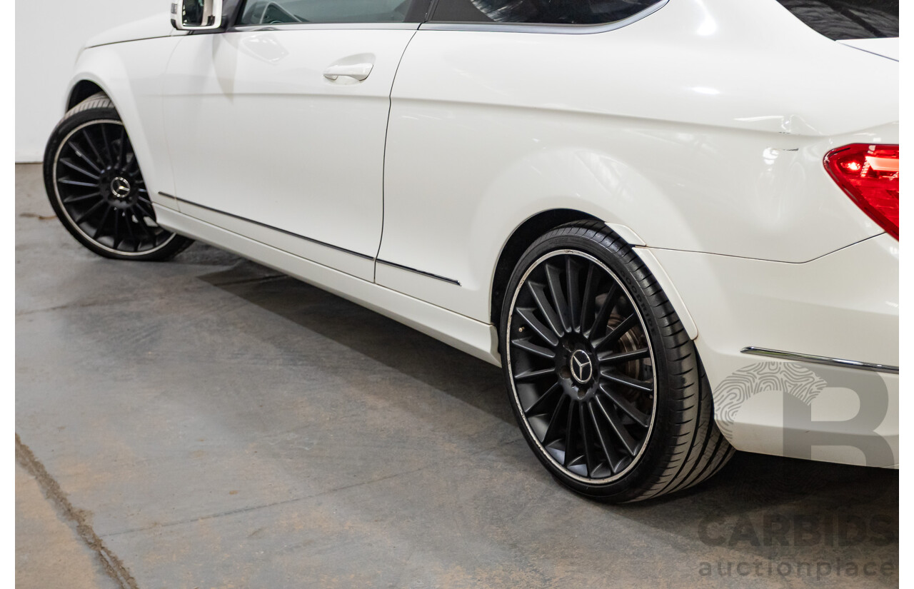 9/2012 Mercedes Benz C250 CDI Blue Efficiency W204 MY12 2d Coupe Polar White Twin Turbo Diesel 2.1L