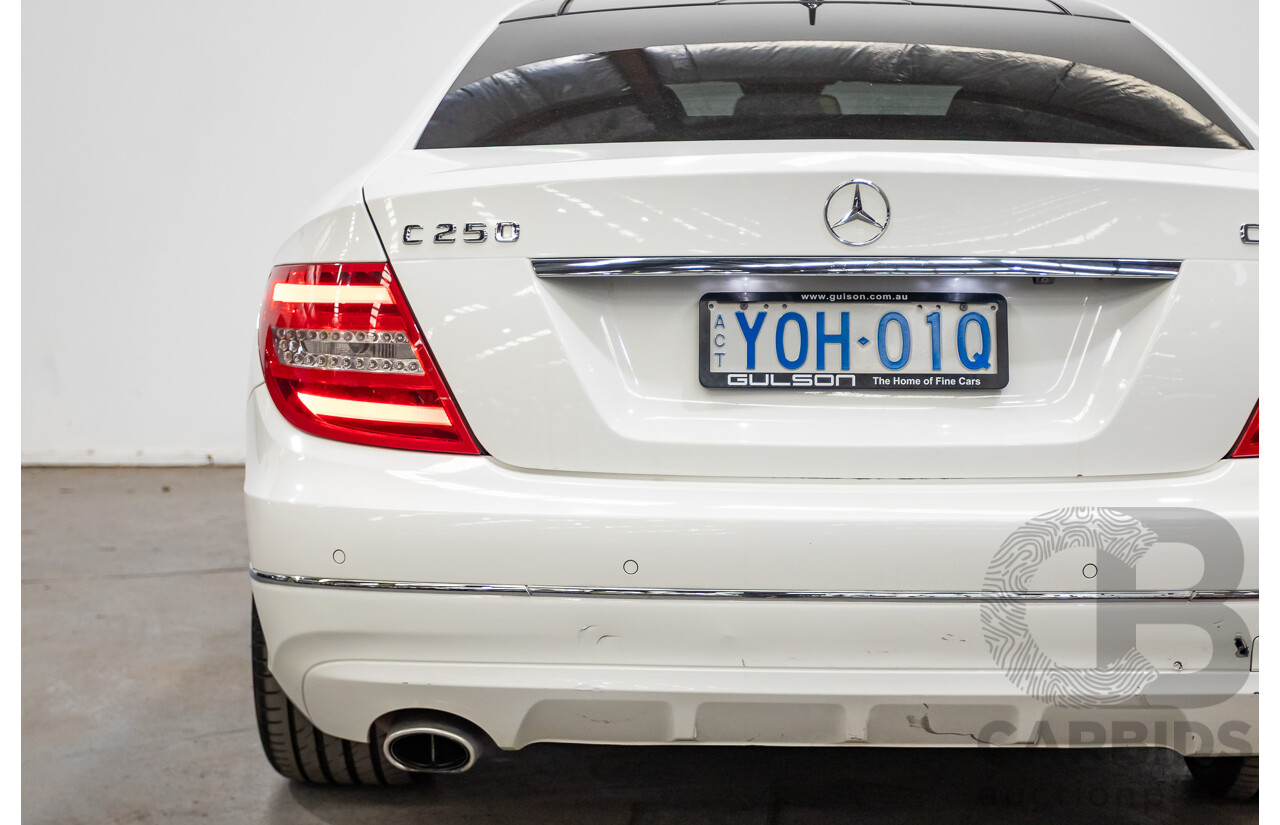 9/2012 Mercedes Benz C250 CDI Blue Efficiency W204 MY12 2d Coupe Polar White Twin Turbo Diesel 2.1L
