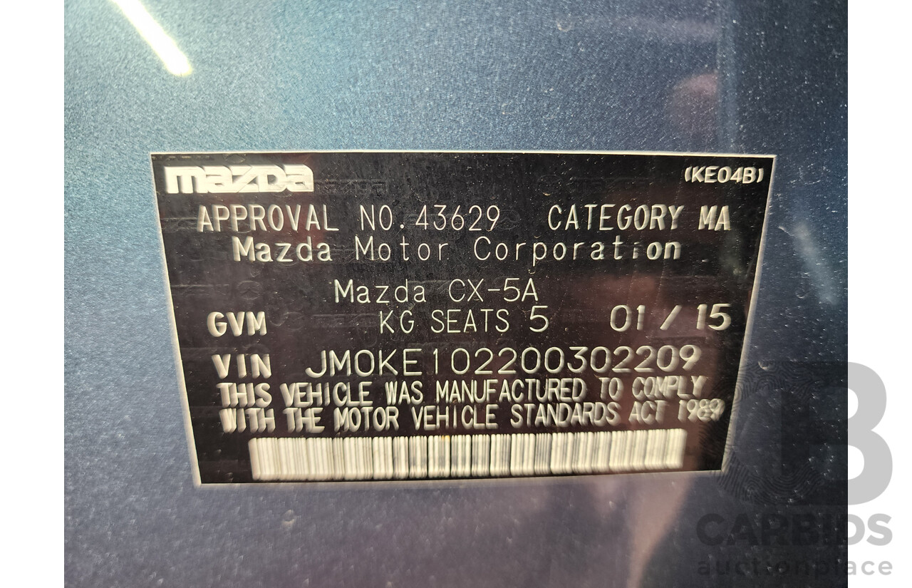 1/2015 Mazda Cx-5 MAXX Sport (4x4) MY15 4d Wagon Blue 2.2L