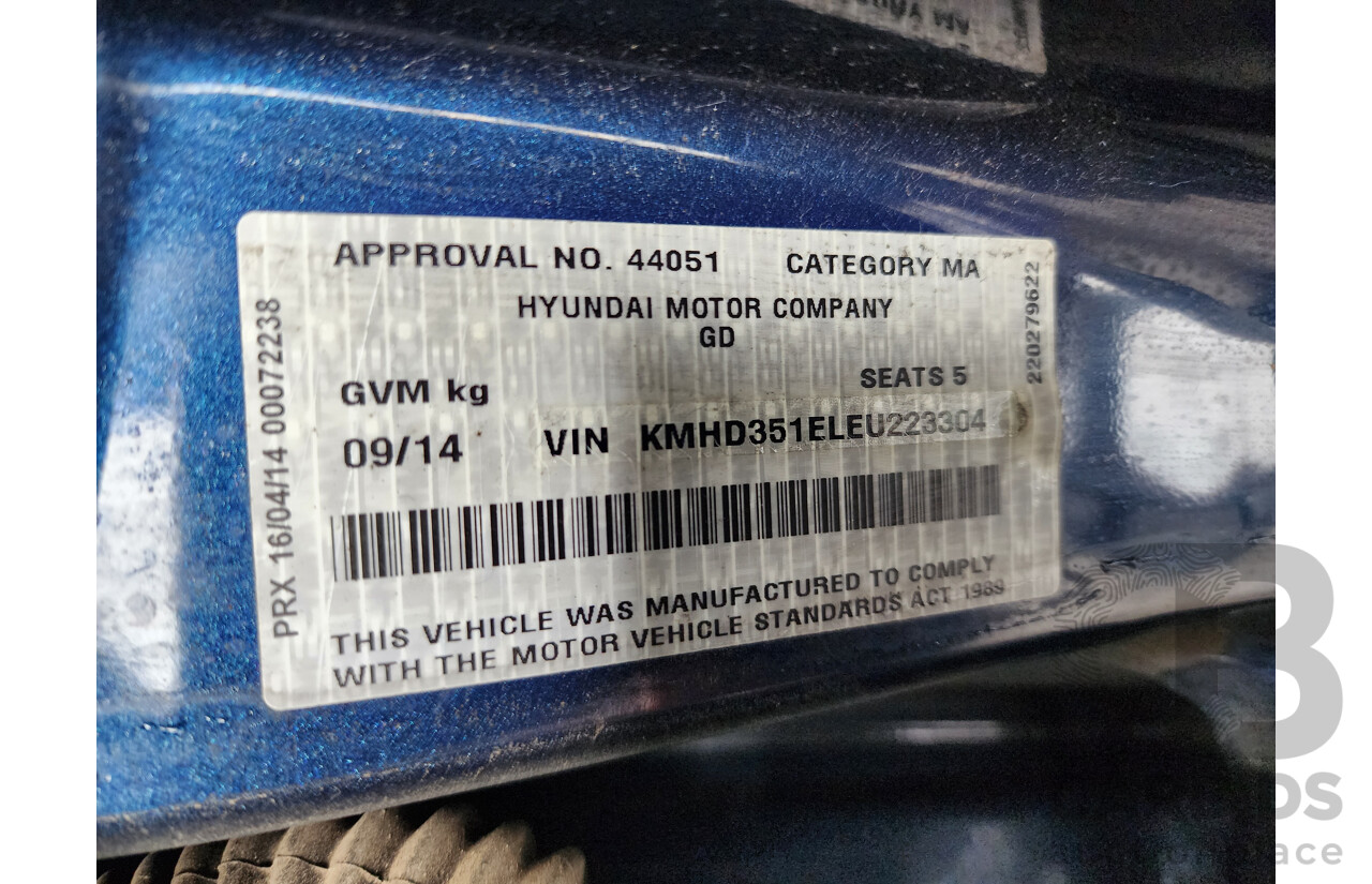 9/2014 Hyundai i30 Trophy GD MY14 5d Hatchback Blue 1.8L
