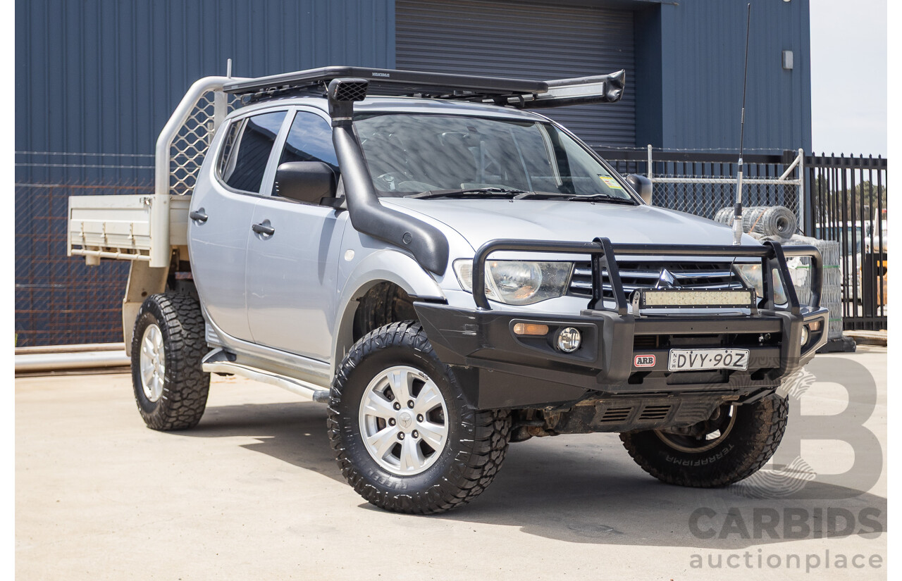 3/2015 Mitsubishi Triton GLX MN (4x4) MY15 Double Cab Utility Cool Silver Metallic Turbo Diesel 2.5L