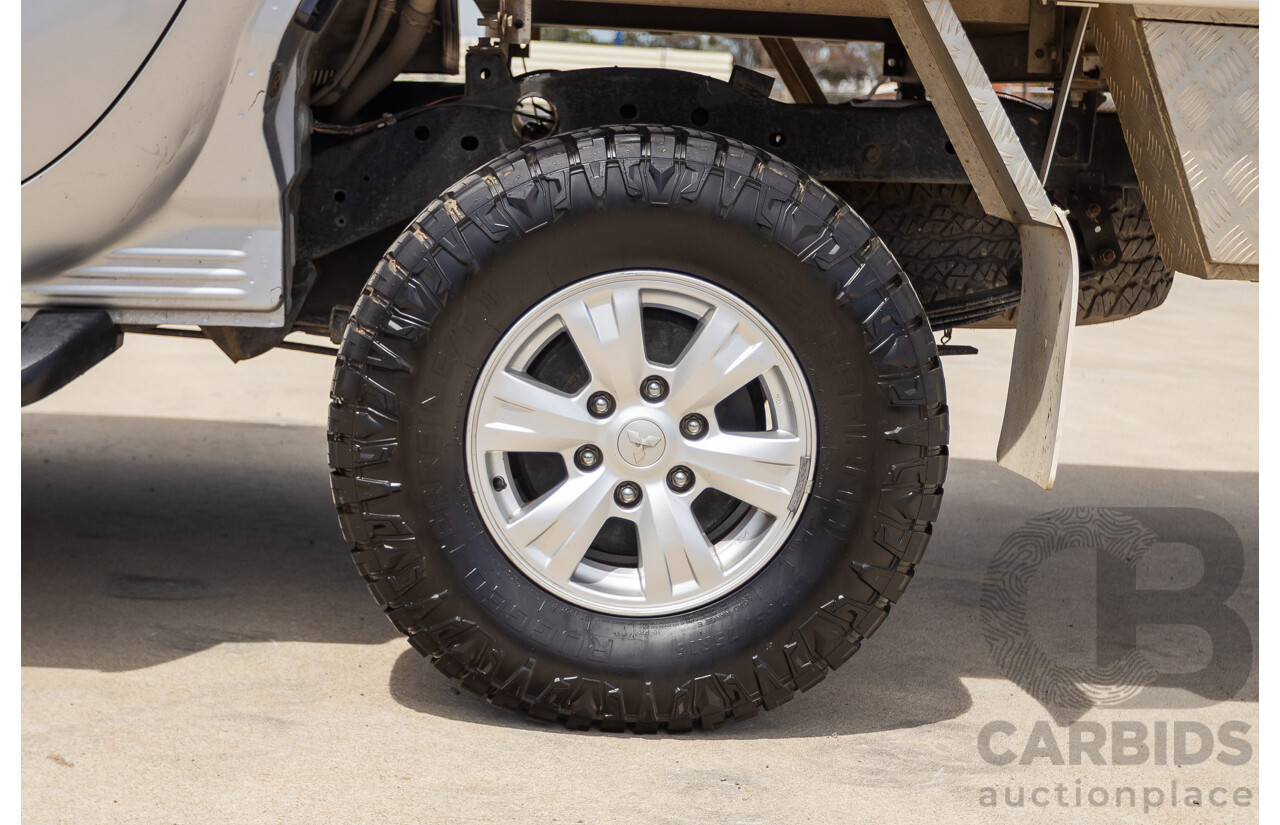 3/2015 Mitsubishi Triton GLX MN (4x4) MY15 Double Cab Utility Cool Silver Metallic Turbo Diesel 2.5L
