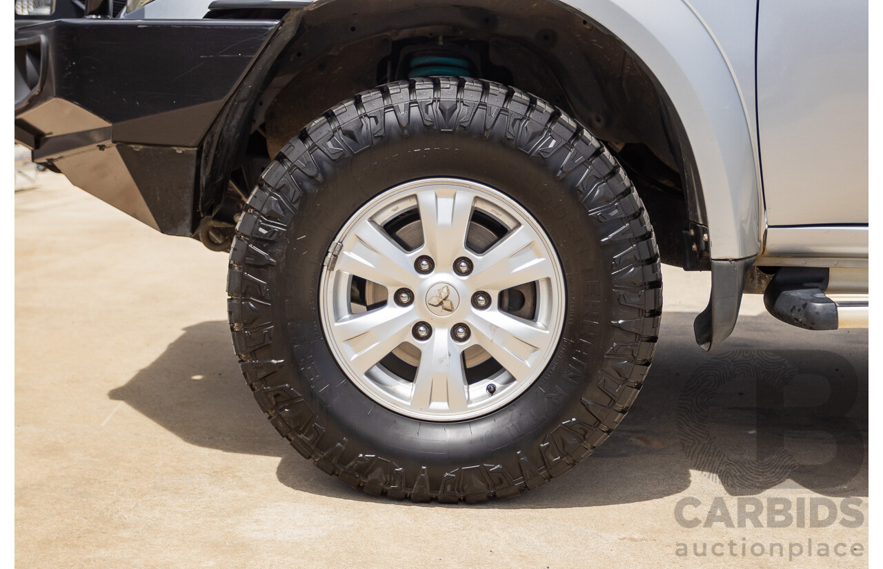3/2015 Mitsubishi Triton GLX MN (4x4) MY15 Double Cab Utility Cool Silver Metallic Turbo Diesel 2.5L