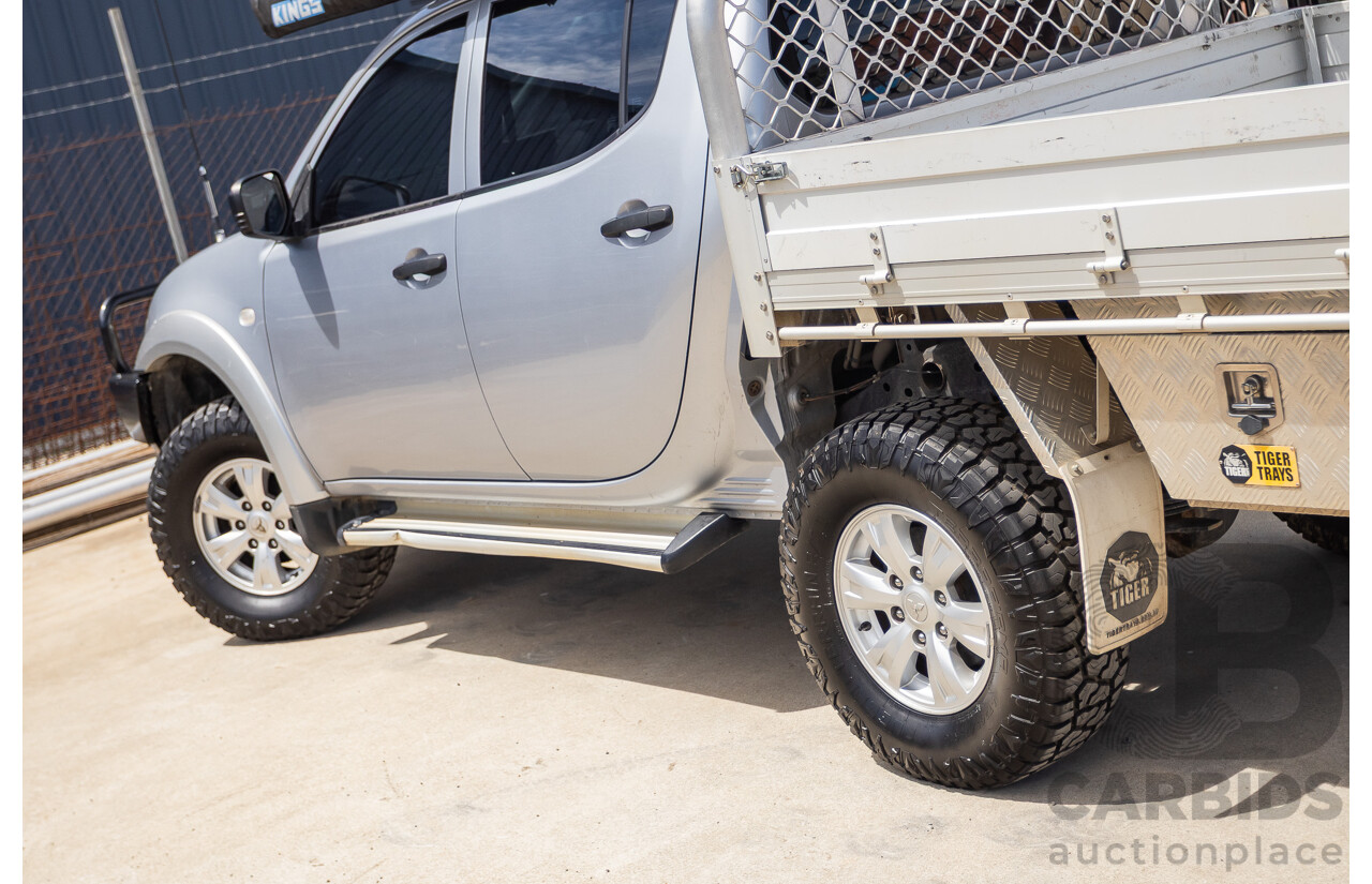 3/2015 Mitsubishi Triton GLX MN (4x4) MY15 Double Cab Utility Cool Silver Metallic Turbo Diesel 2.5L
