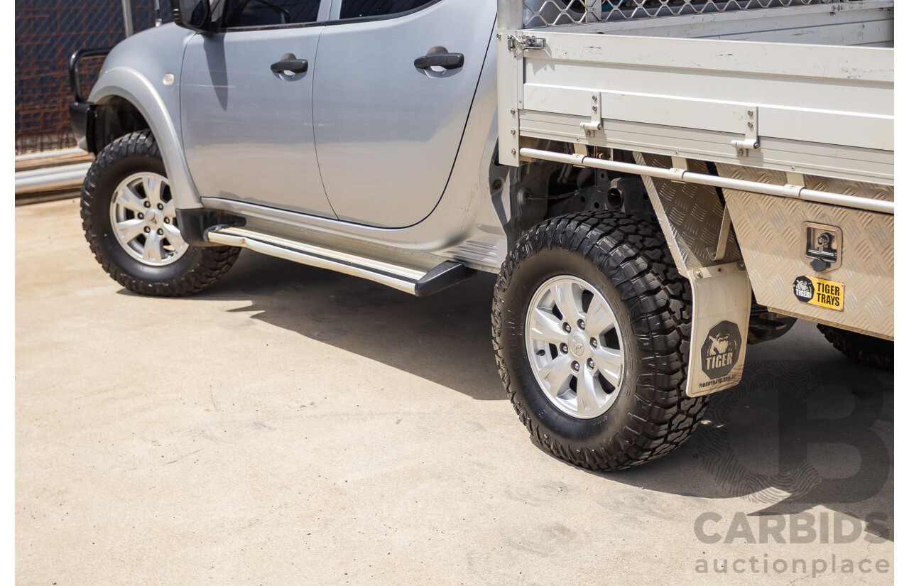 3/2015 Mitsubishi Triton GLX MN (4x4) MY15 Double Cab Utility Cool Silver Metallic Turbo Diesel 2.5L