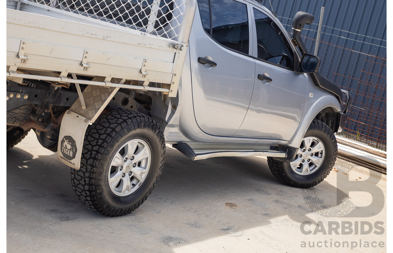 3/2015 Mitsubishi Triton GLX MN (4x4) MY15 Double Cab Utility Cool Silver Metallic Turbo Diesel 2.5L