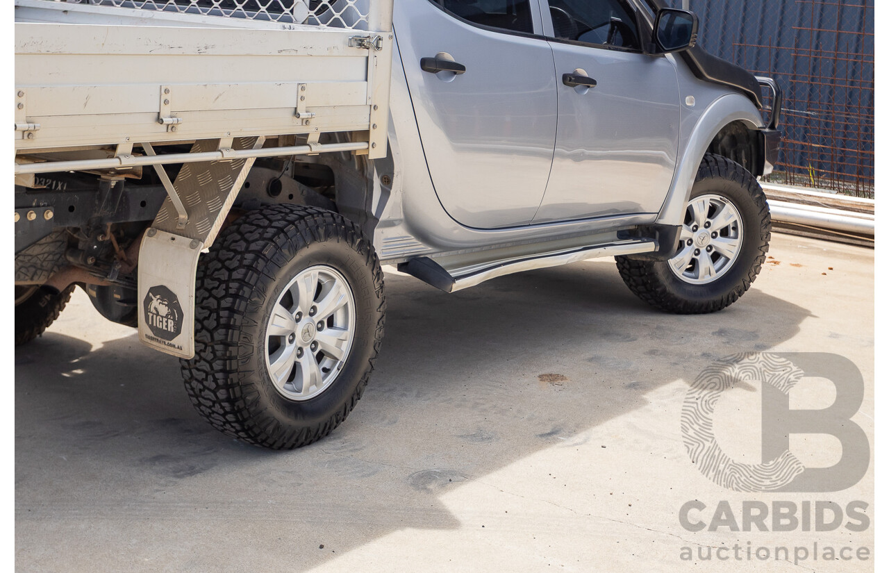 3/2015 Mitsubishi Triton GLX MN (4x4) MY15 Double Cab Utility Cool Silver Metallic Turbo Diesel 2.5L
