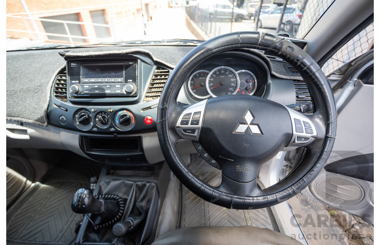 3/2015 Mitsubishi Triton GLX MN (4x4) MY15 Double Cab Utility Cool Silver Metallic Turbo Diesel 2.5L