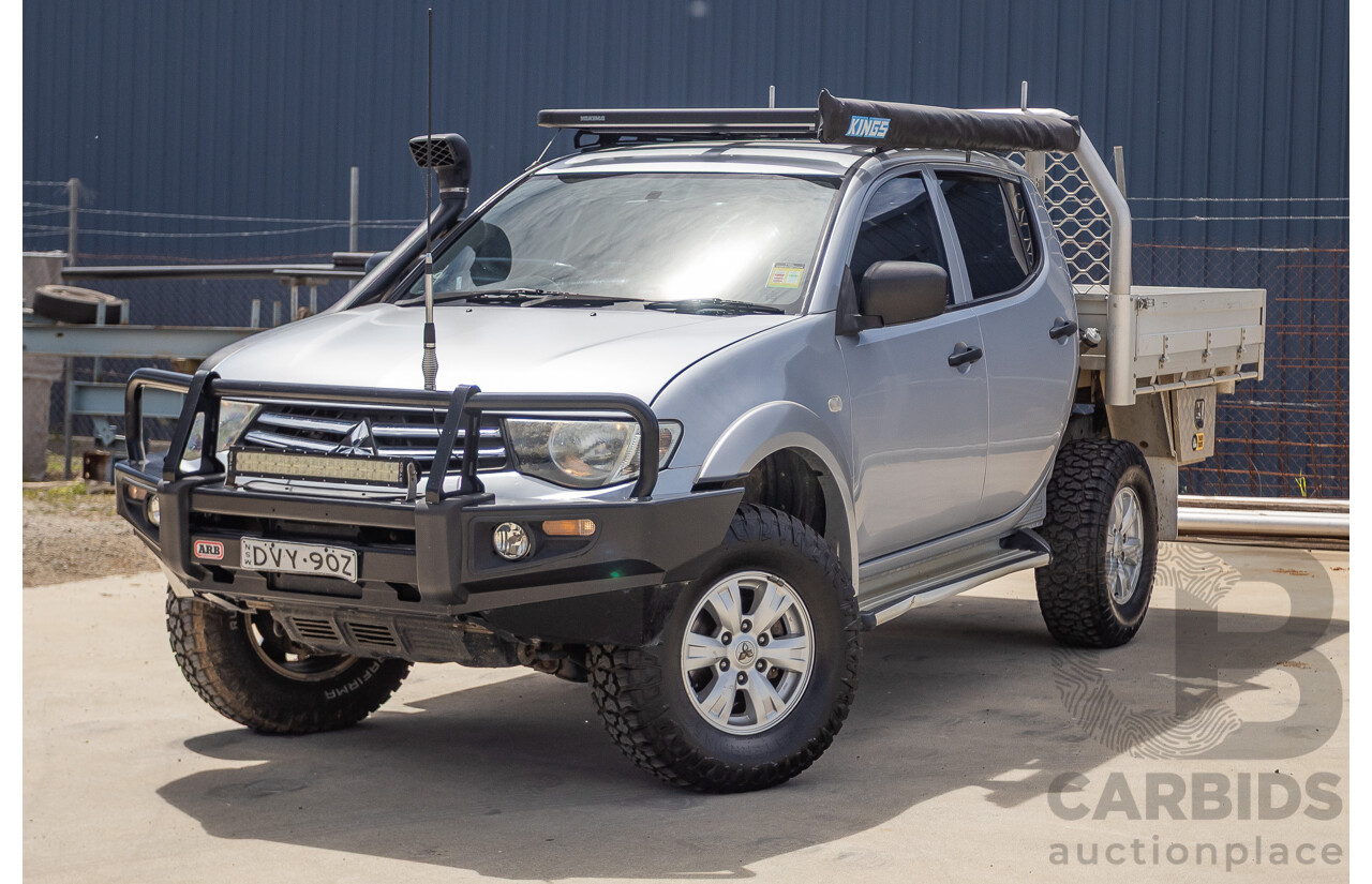 3/2015 Mitsubishi Triton GLX MN (4x4) MY15 Double Cab Utility Cool Silver Metallic Turbo Diesel 2.5L