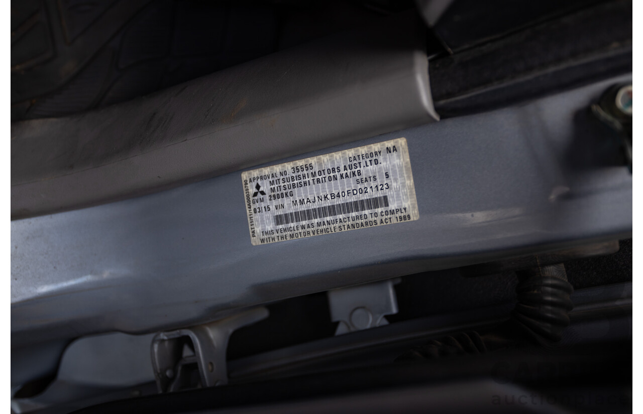 3/2015 Mitsubishi Triton GLX MN (4x4) MY15 Double Cab Utility Cool Silver Metallic Turbo Diesel 2.5L