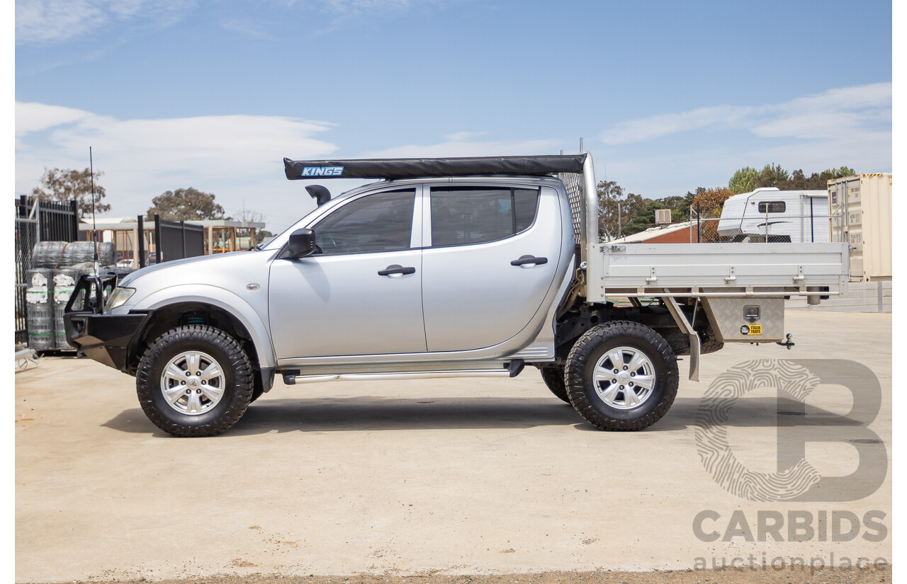 3/2015 Mitsubishi Triton GLX MN (4x4) MY15 Double Cab Utility Cool Silver Metallic Turbo Diesel 2.5L